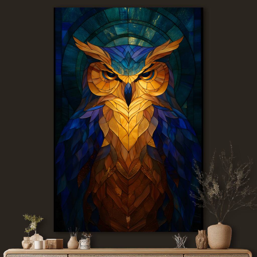 Bekijk Stained Glass Owl (Staand)