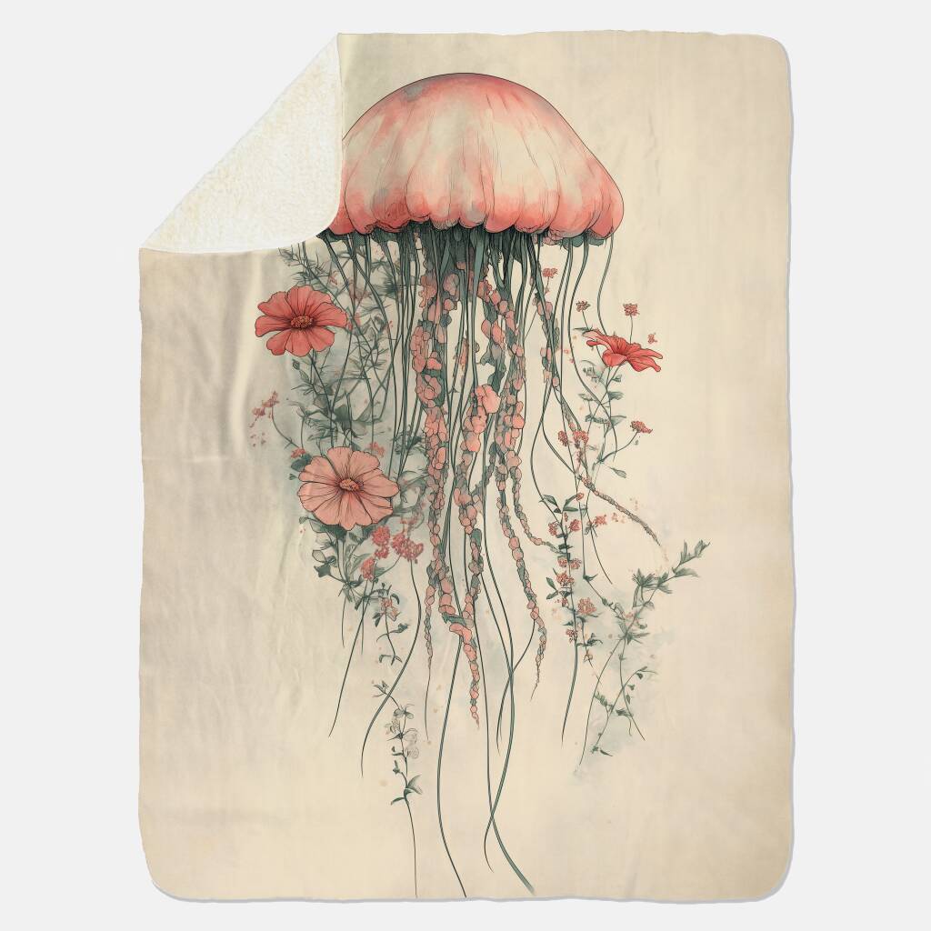 Bekijk Floral Jellyfish (Knuffeldeken)