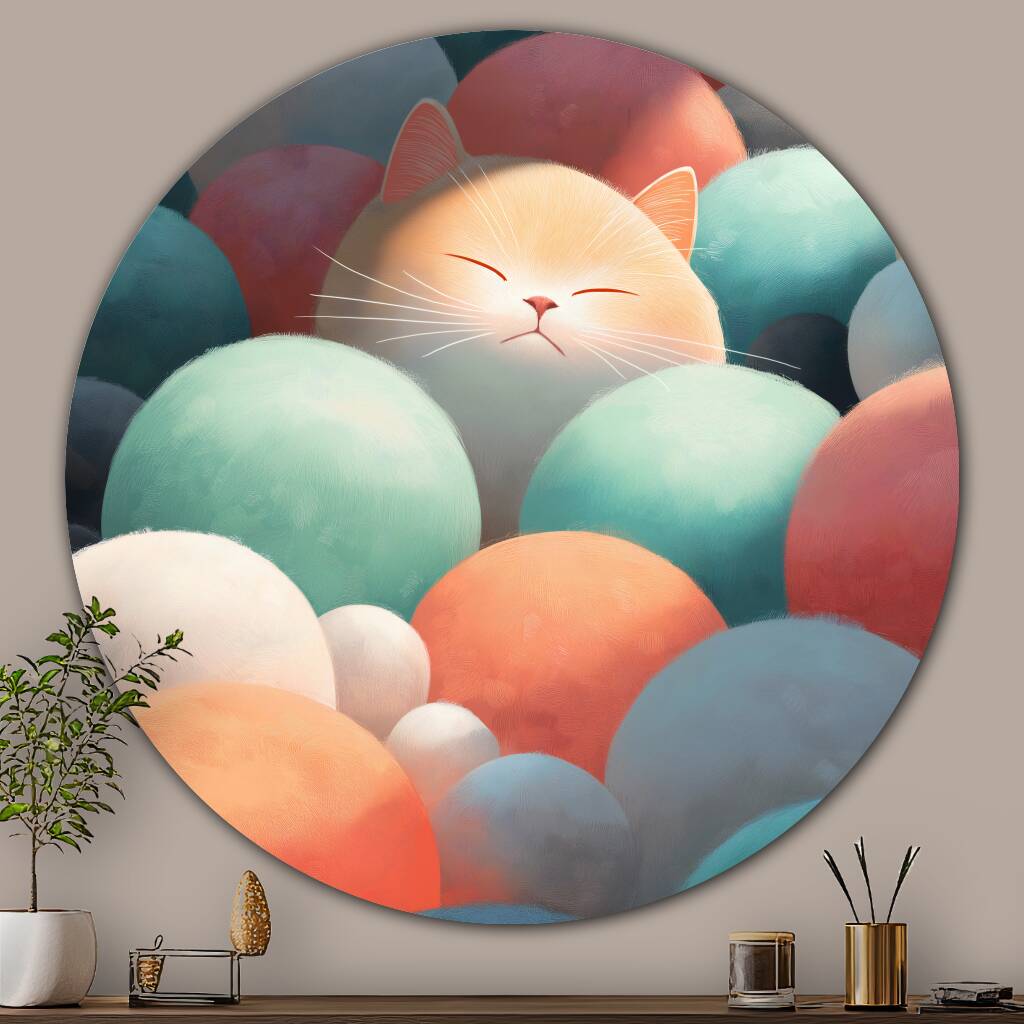 Bekijk Cat Balloons (Rond)