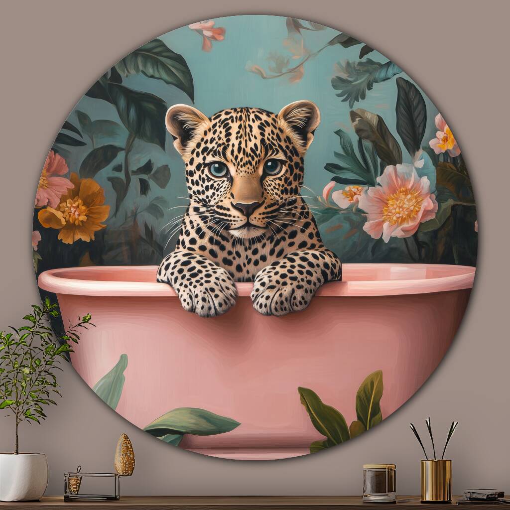 Bekijk Bathing Leopard (Rond)