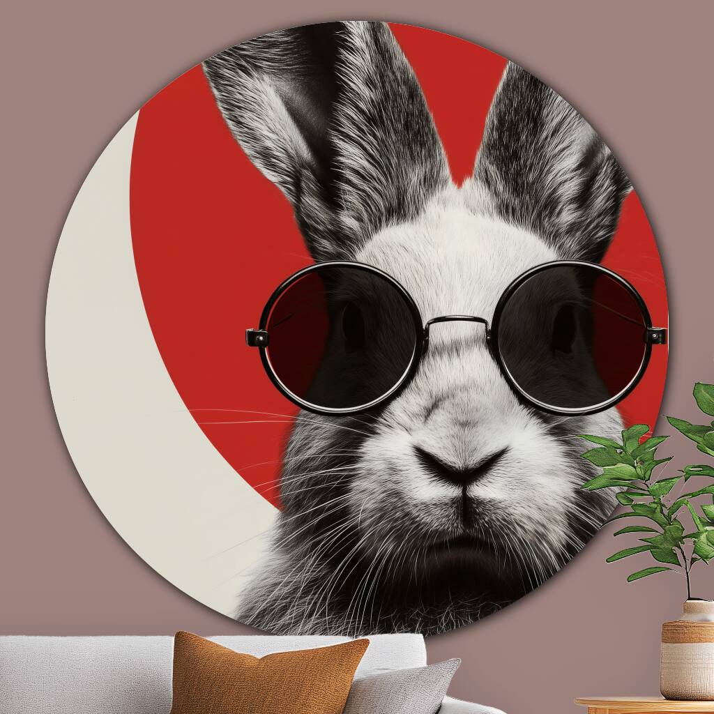 Bekijk Cool Bunny Portrait (Rond)