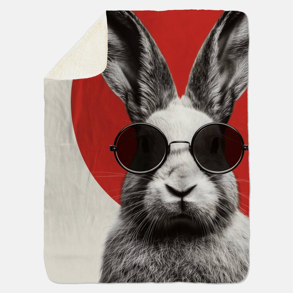 Bekijk Cool Bunny Portrait (Knuffeldeken)