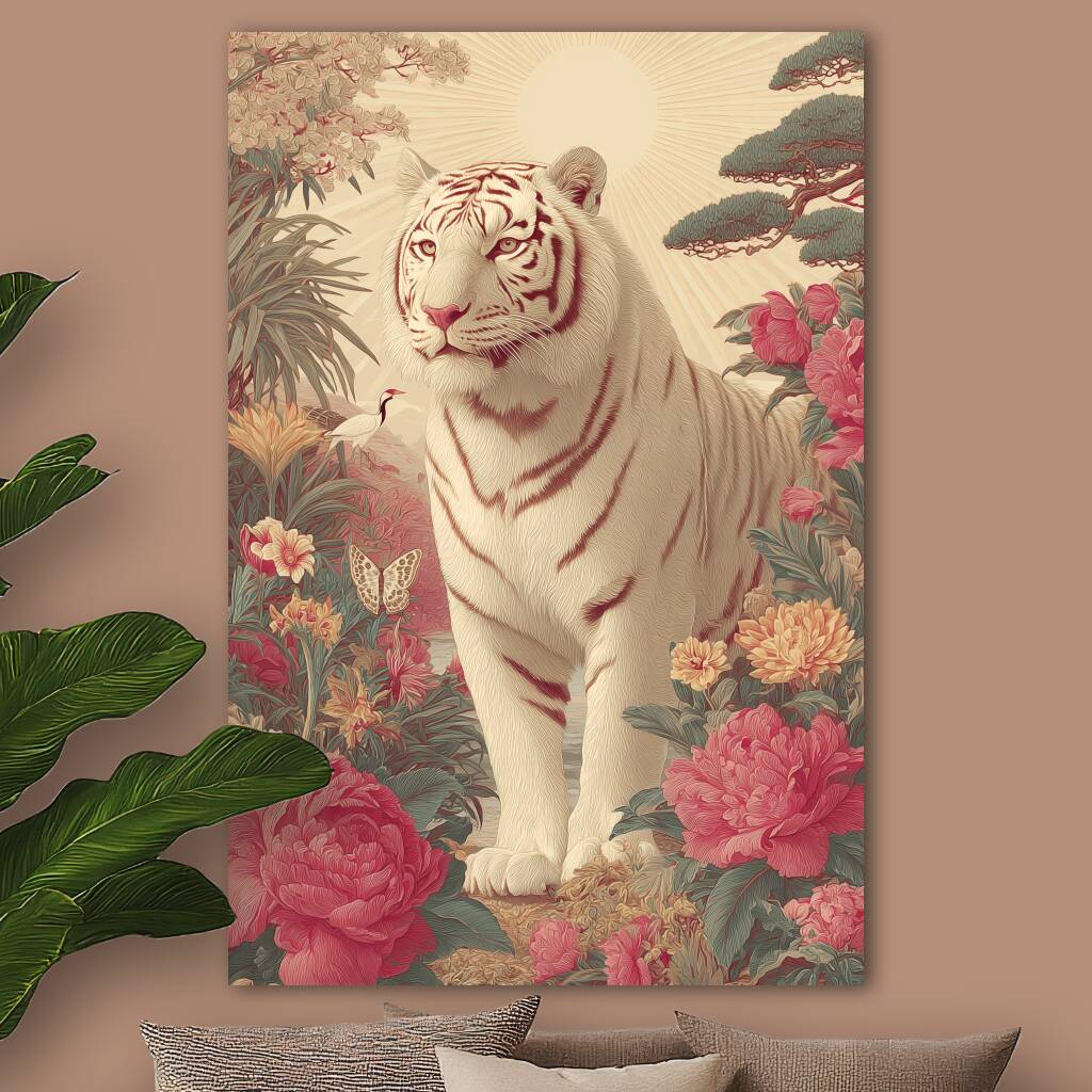 Bekijk Floral White Tiger (Staand)