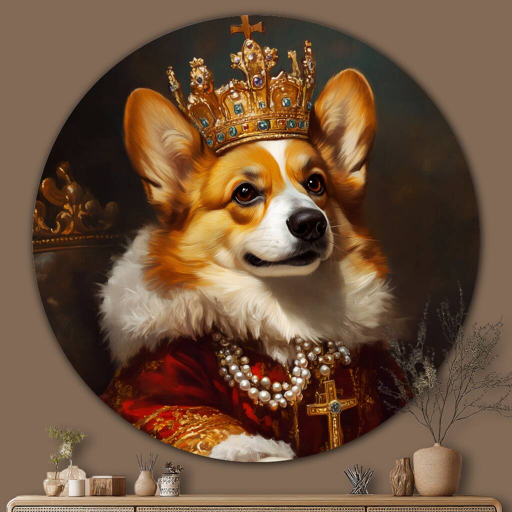 Bekijk Corgi Queen (Rond)