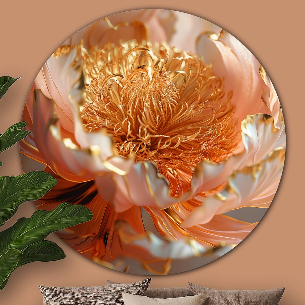 Bekijk Pinkish Peony (Rond)