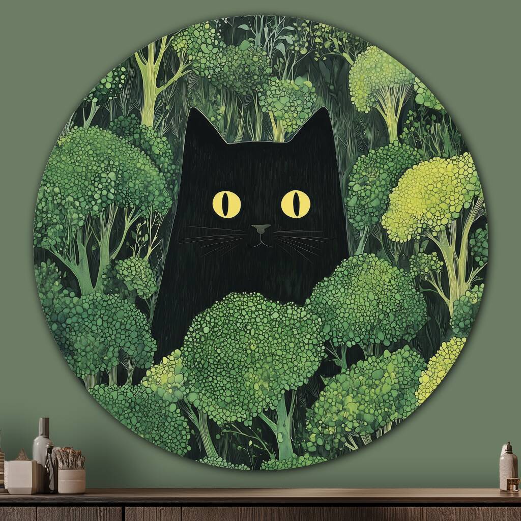 Bekijk Broccoli Cat (Rond)