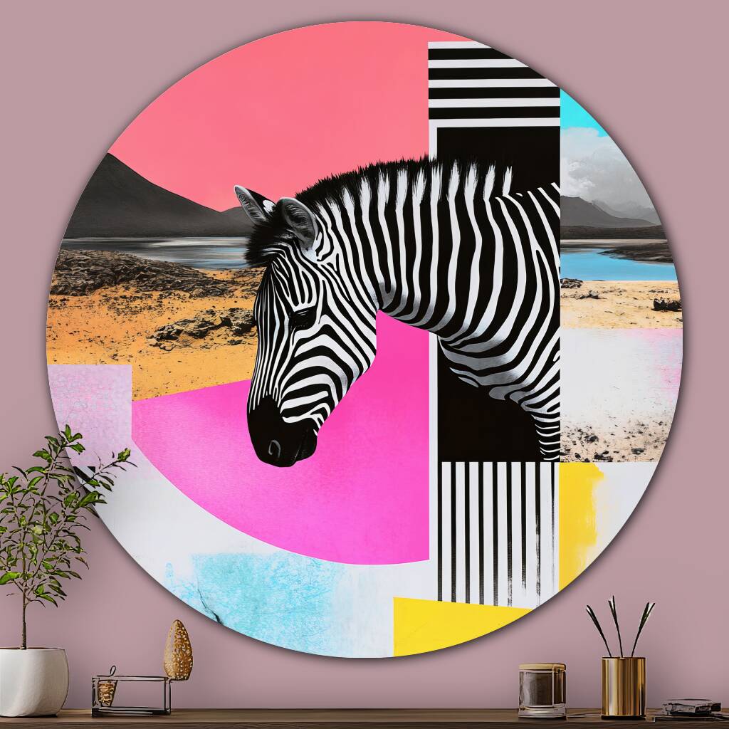Bekijk Zebra Collage (Rond)