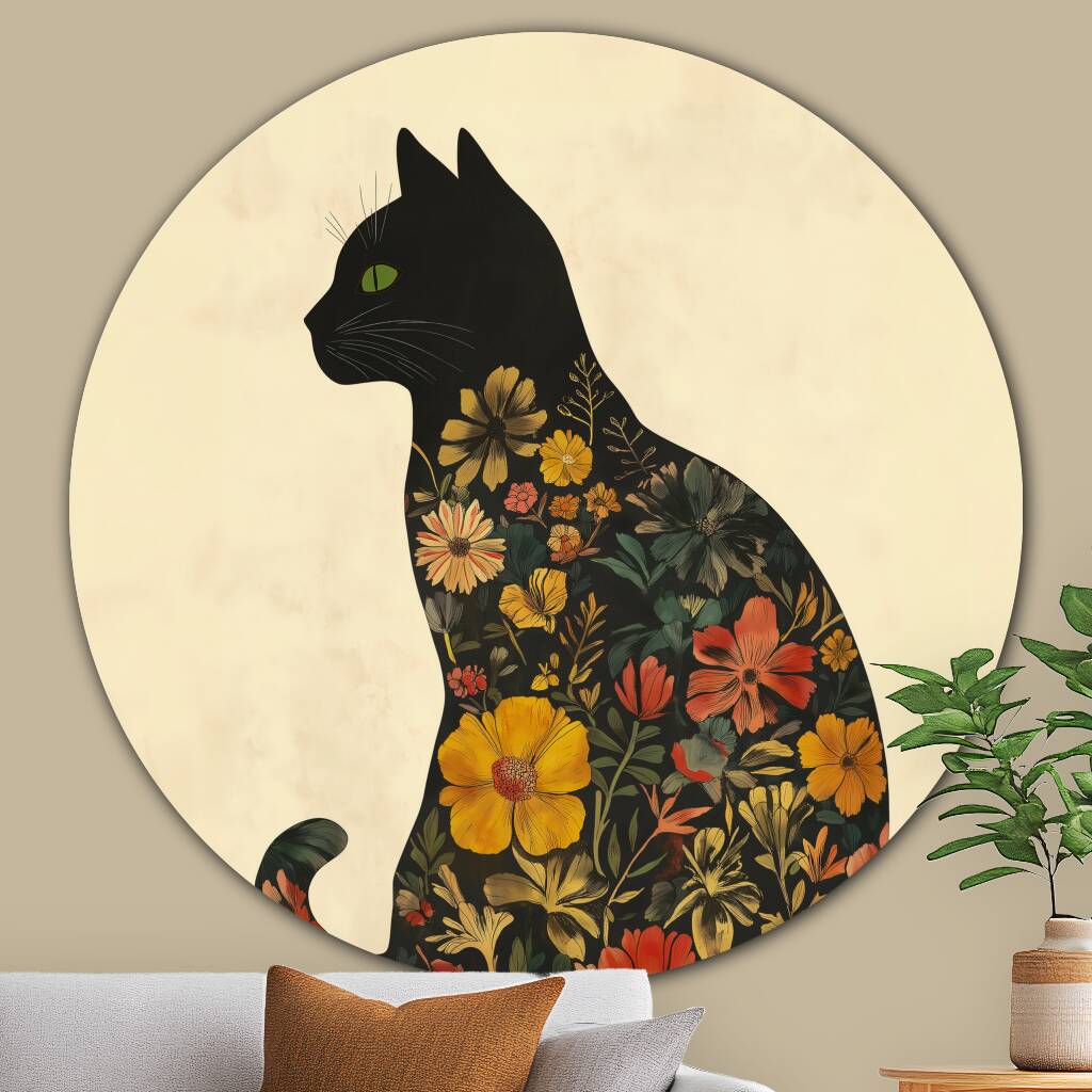Bekijk Flower Loving Cat (Rond)