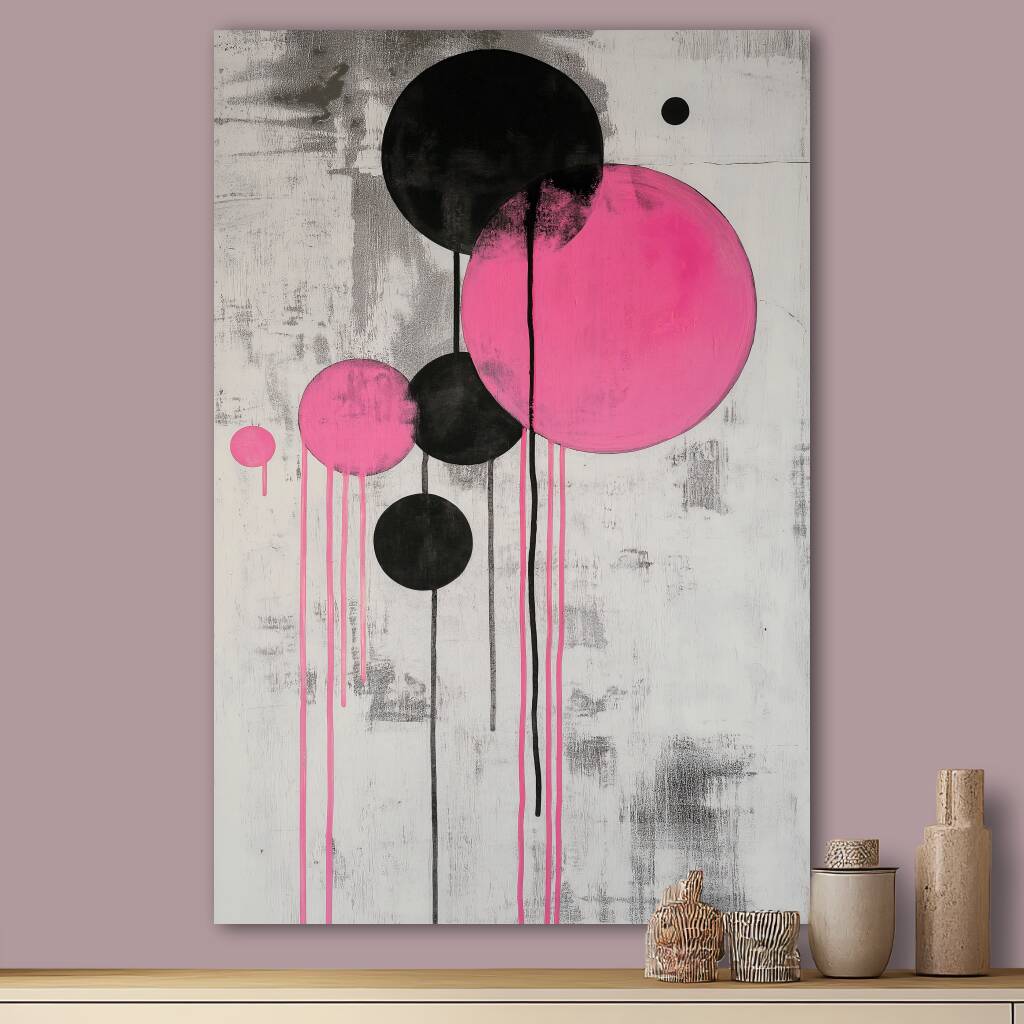 Bekijk Black and Pink Spots (Staand)