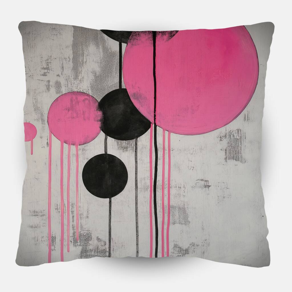 Bekijk Black and Pink Spots (Sierkussen)