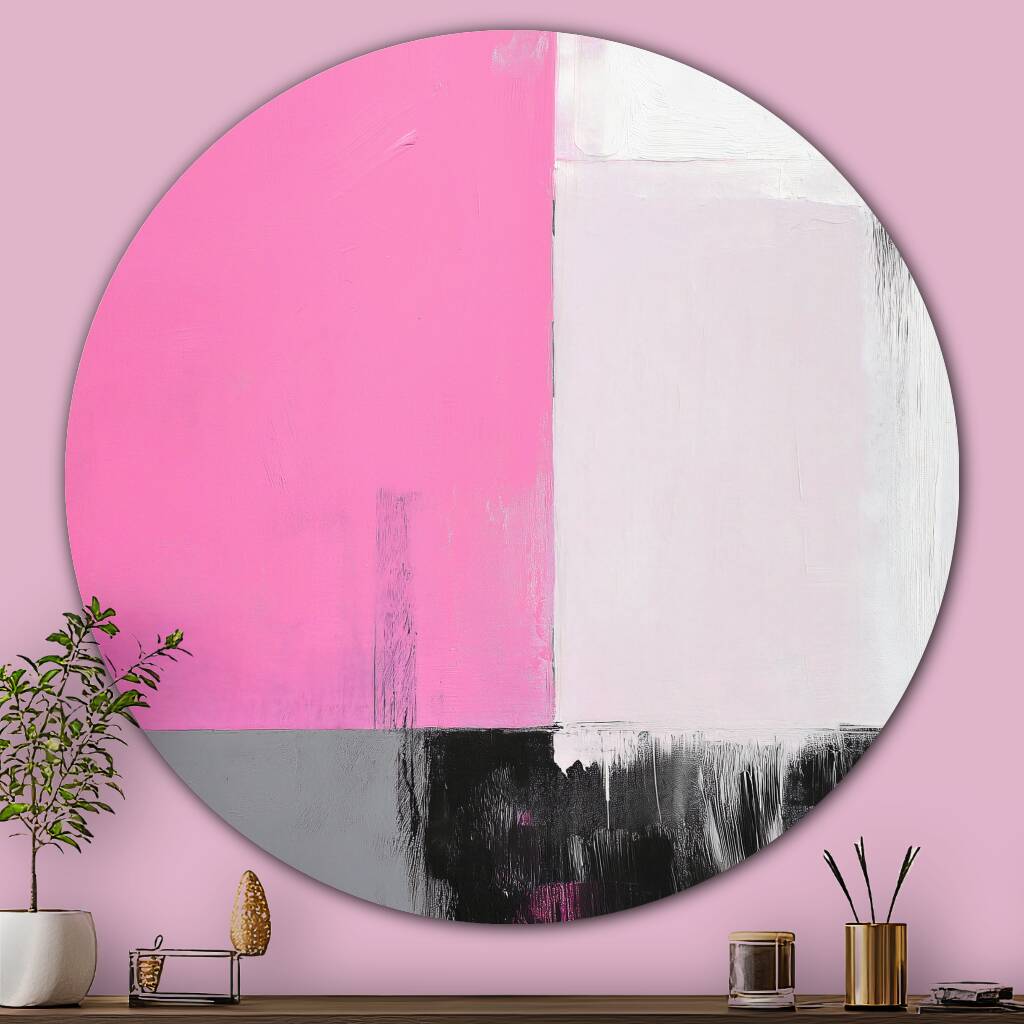Bekijk Black and Pink Planes (Rond)