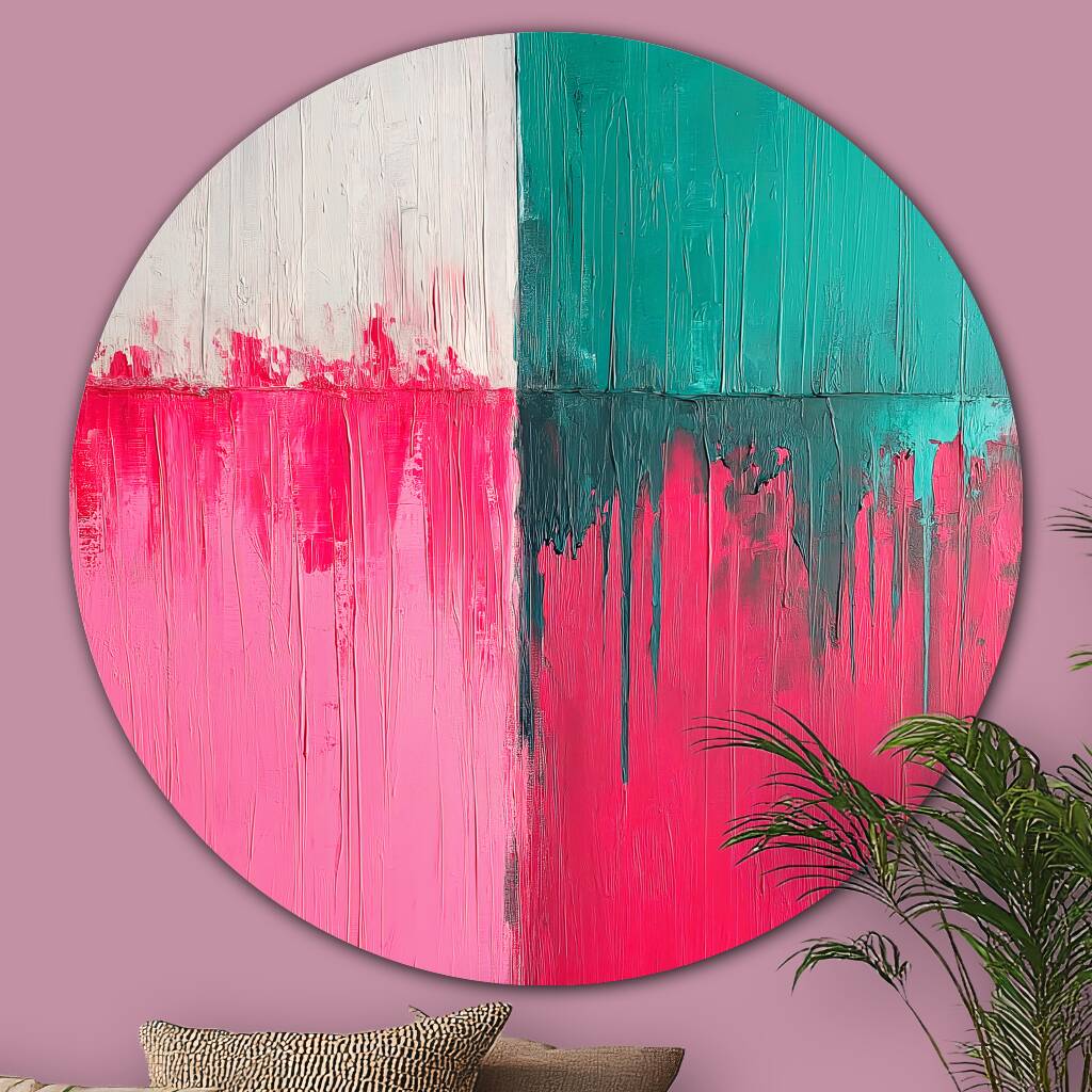 Bekijk Pink and Teal Planes (Rond)