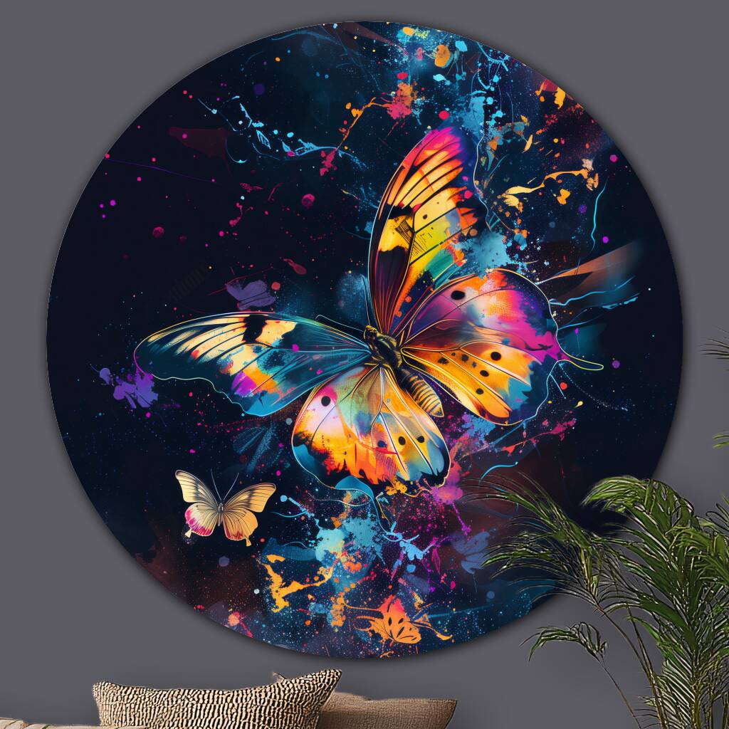 Bekijk Splashful Butterfly (Rond)