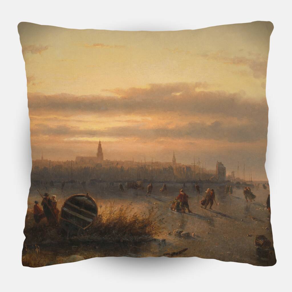 Bekijk Winter op het IJ voor Amsterdam (Sierkussen)